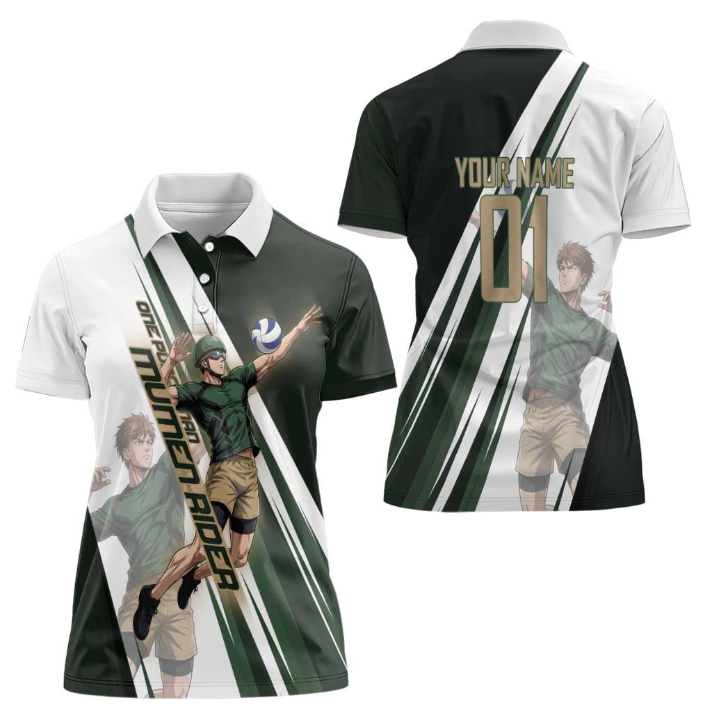 Personalized Mumen Rider Volleyball Women Polo Shirt Saitama Anime