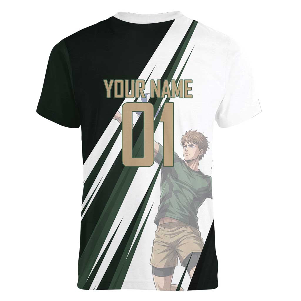 Personalized Mumen Rider Volleyball Women V-Neck T-Shirt Saitama Anime
