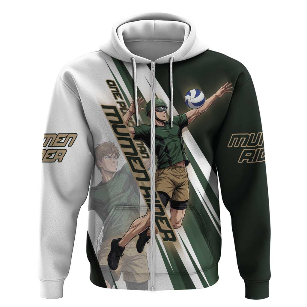 Personalized Mumen Rider Volleyball Zip Hoodie Saitama Anime