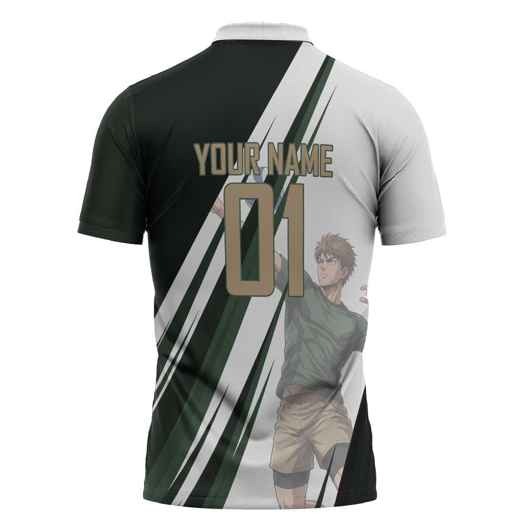 Personalized Mumen Rider Volleyball Zipper Polo Shirt Saitama Anime