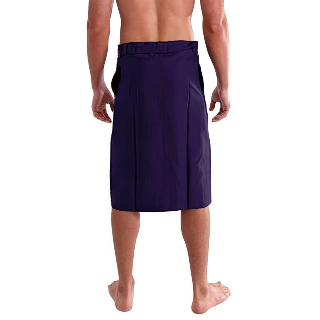 Personalized Garou Monster Volleyball Design Lavalava with Dynamic Pose, Purple and White Diagonal Stripes Featuring One Punch Man Anime Theme