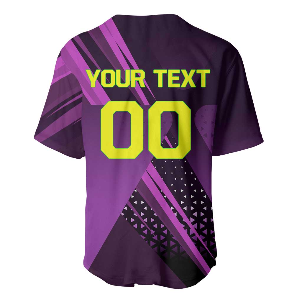 Personalized Lucy Tennis Design Baseball Jersey with a Cyberpunk Edgerunners Theme Featuring Neon Purple and Dynamic Poses
