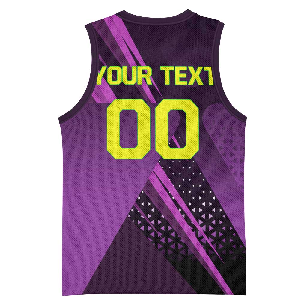 Personalized Lucy Tennis Design Basketball Jersey with a Cyberpunk Edgerunners Theme Featuring Neon Purple and Dynamic Poses