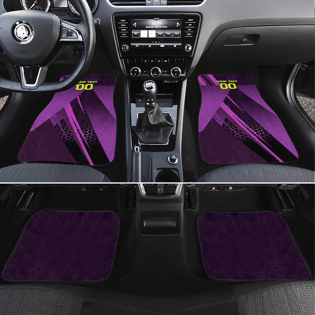Personalized Lucy Tennis Design Car Mats with a Cyberpunk Edgerunners Theme Featuring Neon Purple and Dynamic Poses
