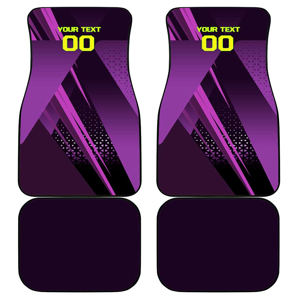 Personalized Lucy Tennis Design Car Mats with a Cyberpunk Edgerunners Theme Featuring Neon Purple and Dynamic Poses