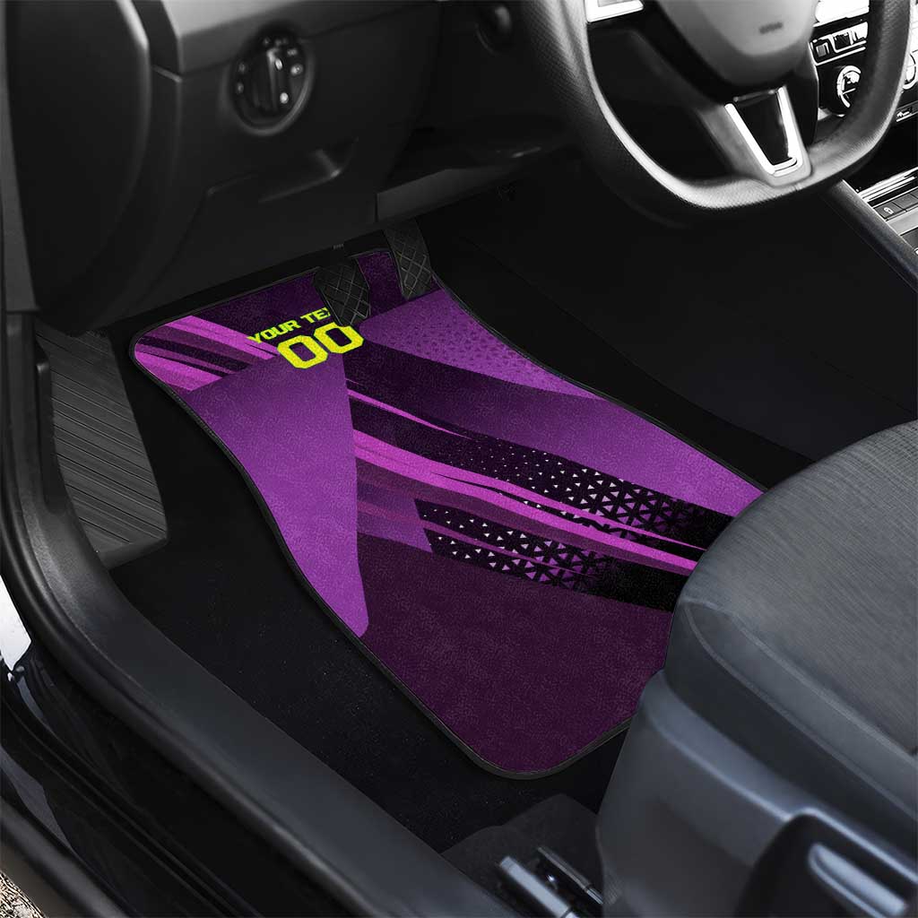 Personalized Lucy Tennis Design Car Mats with a Cyberpunk Edgerunners Theme Featuring Neon Purple and Dynamic Poses