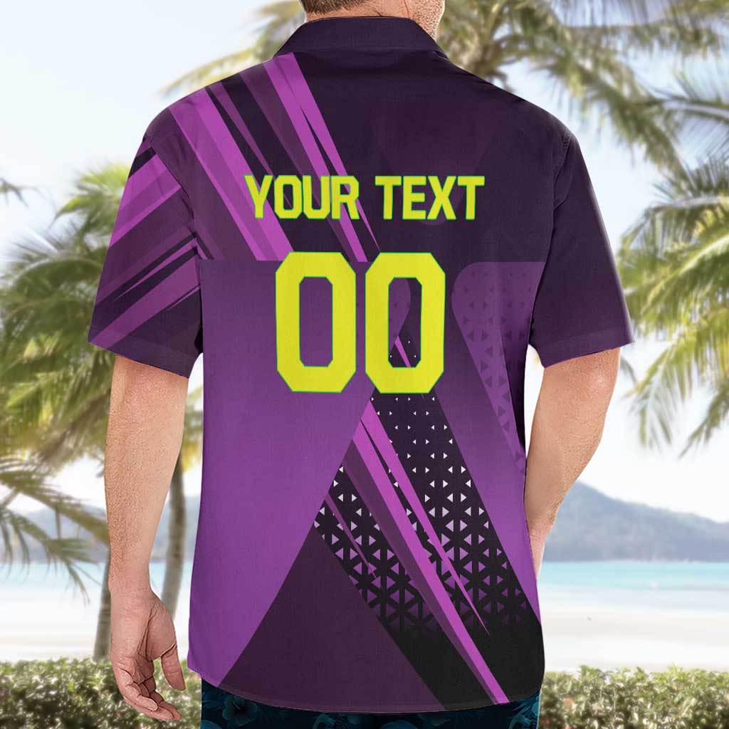 Personalized Lucy Tennis Design Hawaiian Shirt with a Cyberpunk Edgerunners Theme Featuring Neon Purple and Dynamic Poses
