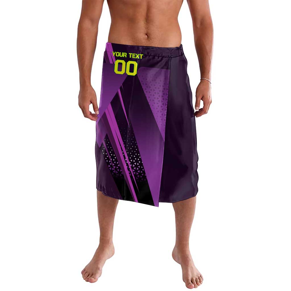 Personalized Lucy Tennis Design Lavalava with a Cyberpunk Edgerunners Theme Featuring Neon Purple and Dynamic Poses