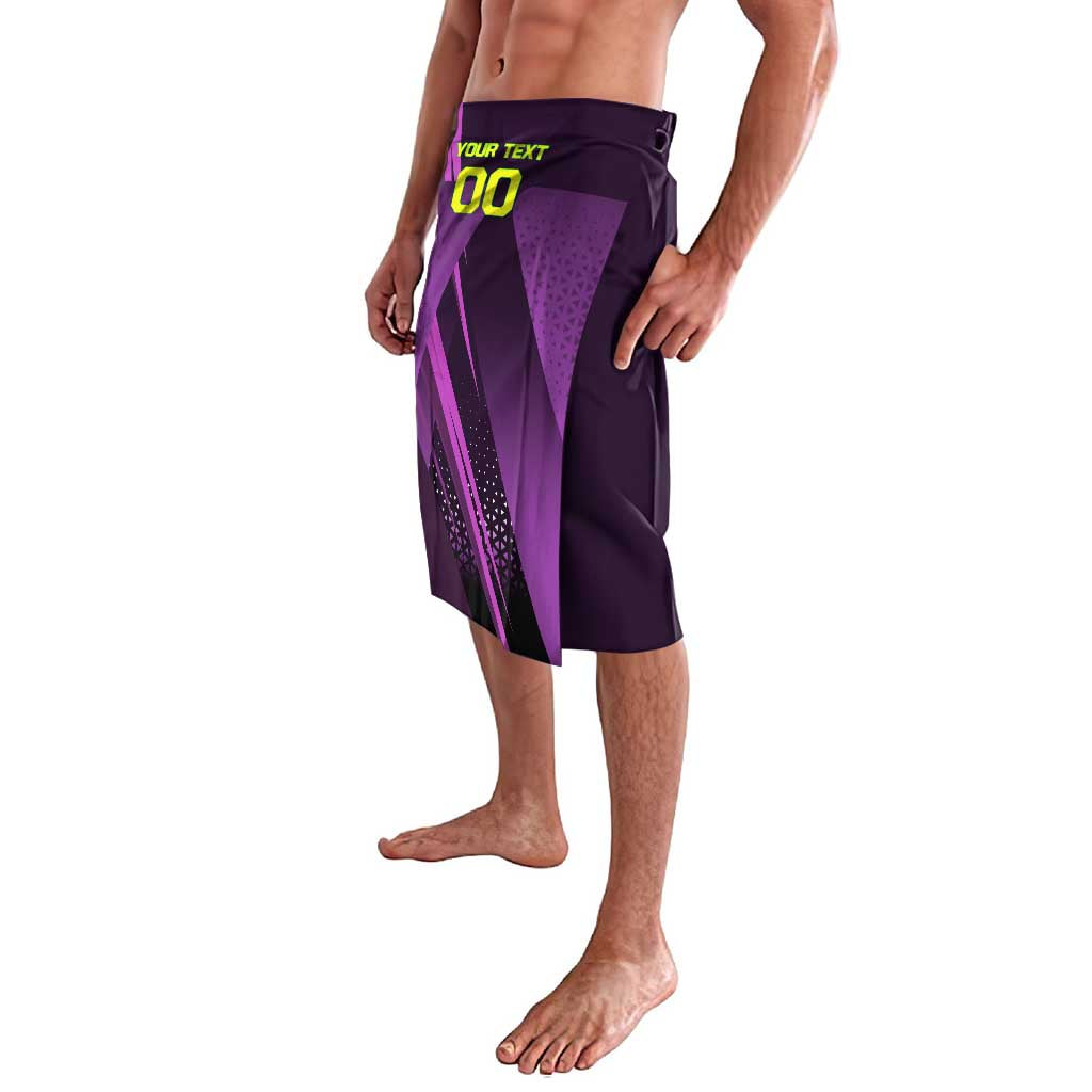 Personalized Lucy Tennis Design Lavalava with a Cyberpunk Edgerunners Theme Featuring Neon Purple and Dynamic Poses