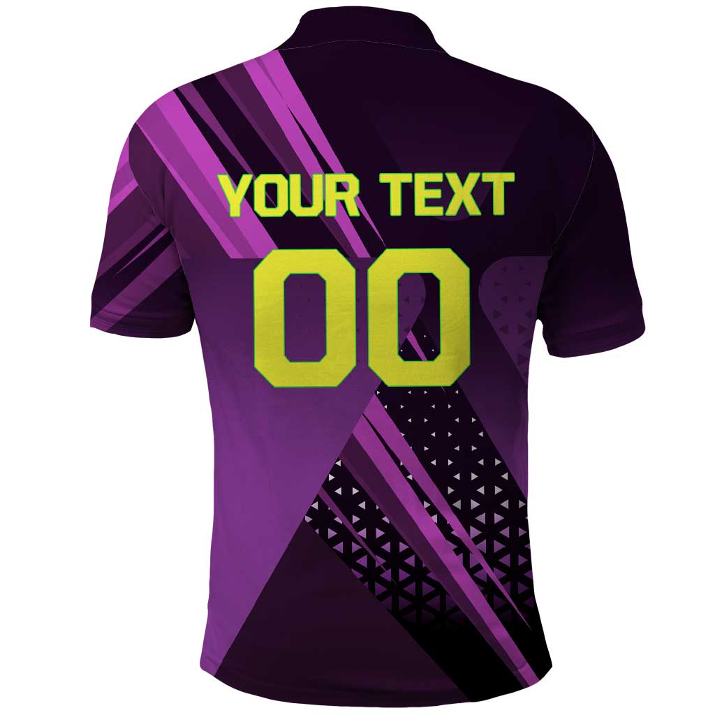 Personalized Lucy Tennis Design Polo Shirt with a Cyberpunk Edgerunners Theme Featuring Neon Purple and Dynamic Poses