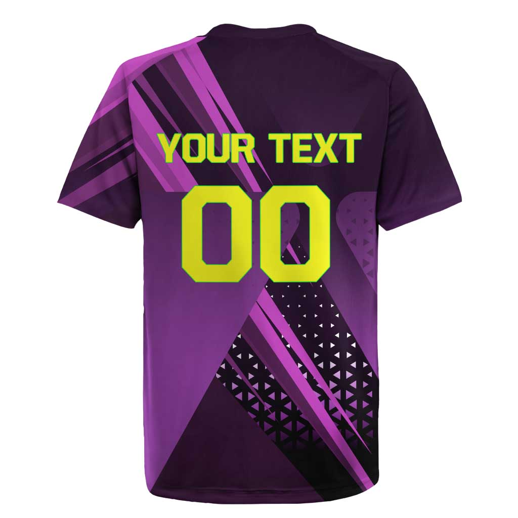 Personalized Lucy Tennis Design Rugby Jersey with a Cyberpunk Edgerunners Theme Featuring Neon Purple and Dynamic Poses