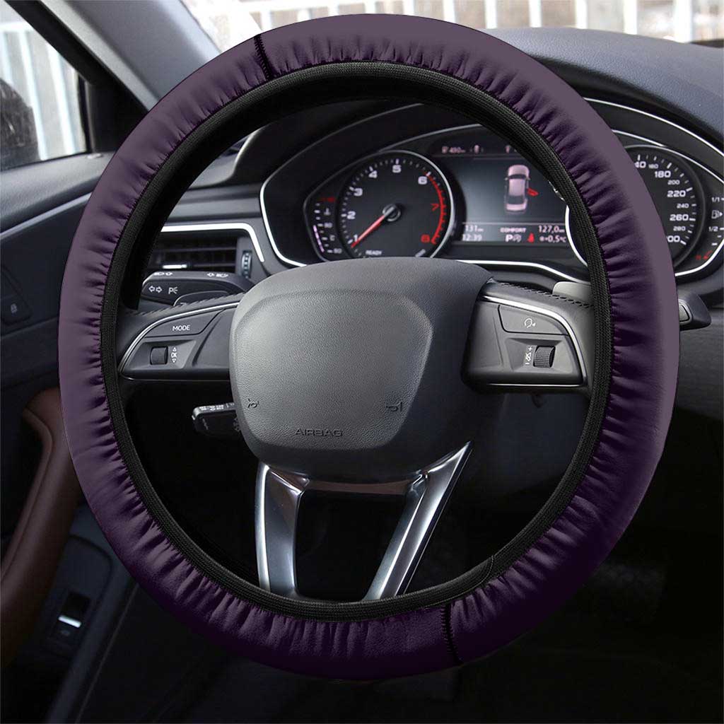 Lucy Tennis Design Steering Wheel Cover with a Cyberpunk Edgerunners Theme Featuring Neon Purple and Dynamic Poses