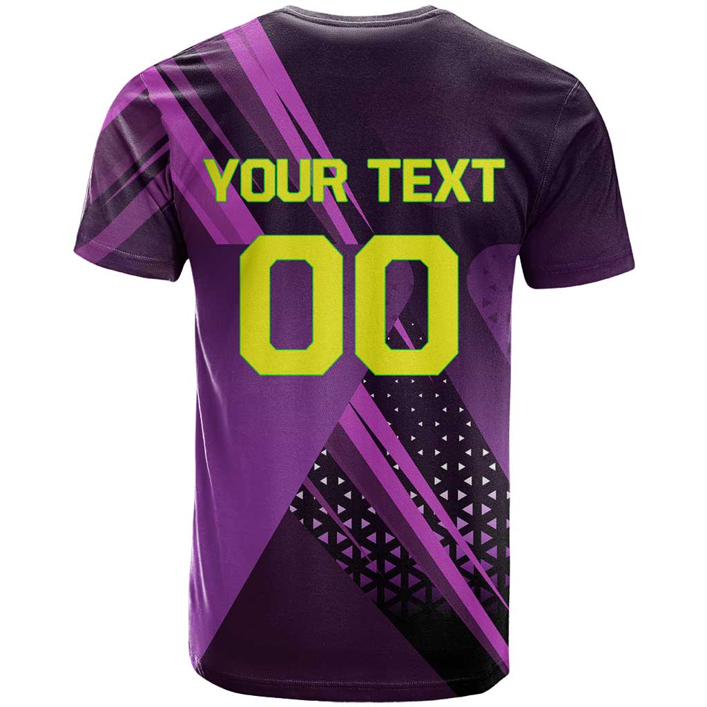Personalized Lucy Tennis Design T Shirt with a Cyberpunk Edgerunners Theme Featuring Neon Purple and Dynamic Poses