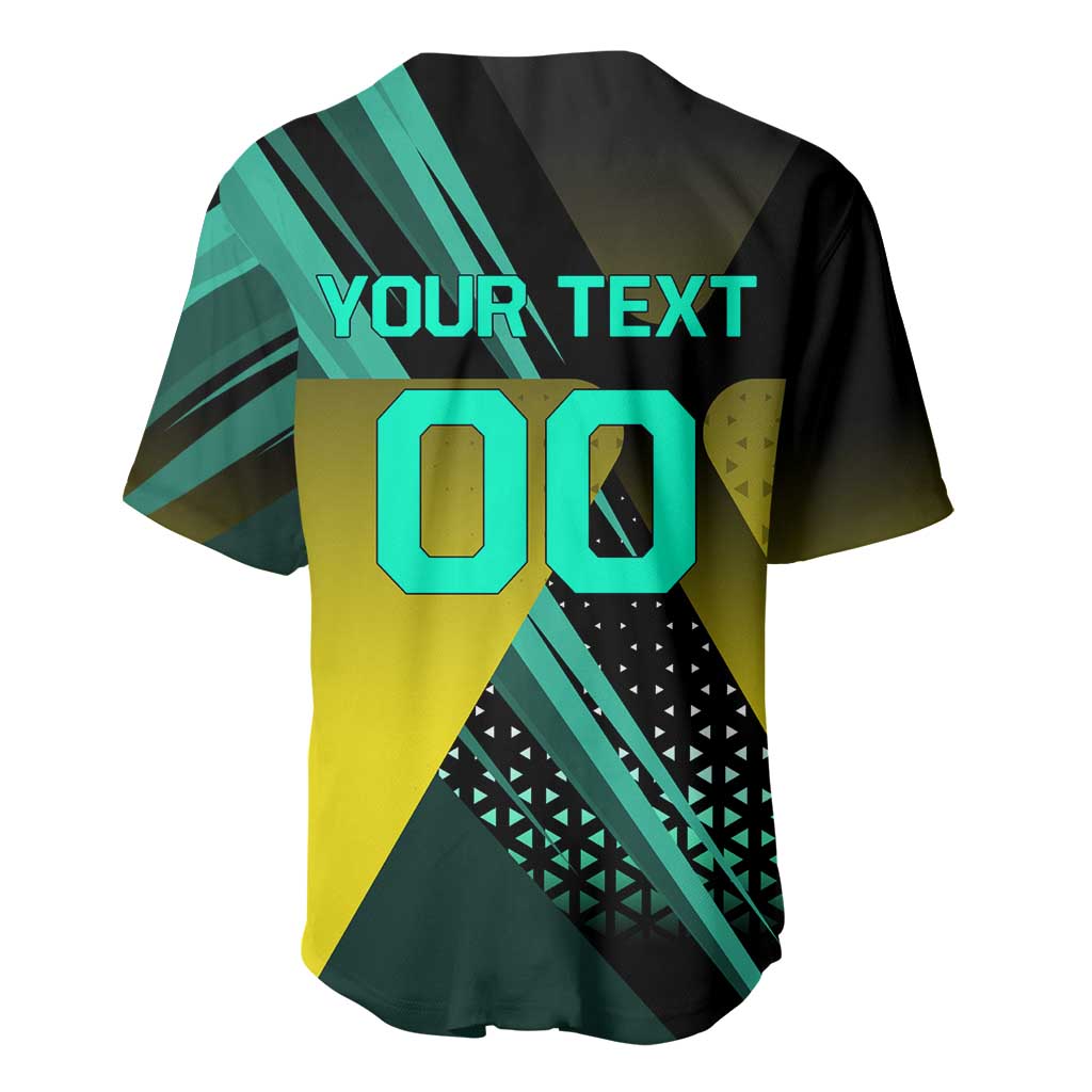 Personalized David Tennis Design Baseball Jersey with a Cyberpunk Theme, Edgerunners Features Neon Green and Yellow Styling and a Powerful Pose