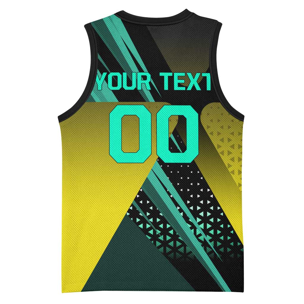 Personalized David Tennis Design Basketball Jersey with a Cyberpunk Theme, Edgerunners Features Neon Green and Yellow Styling and a Powerful Pose