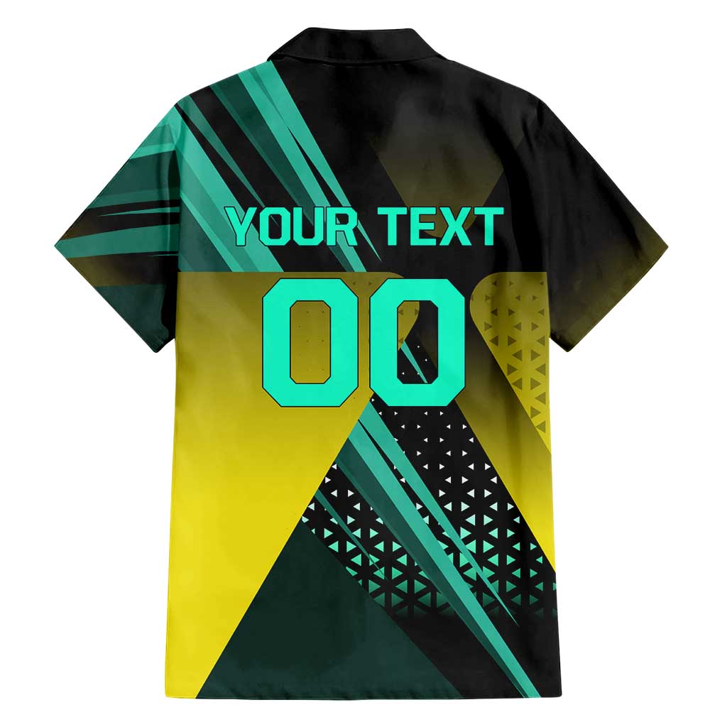 Personalized David Tennis Design Family Matching Mermaid Dress and Hawaiian Shirt with a Cyberpunk Theme, Edgerunners Features Neon Green and Yellow Styling and a Powerful Pose