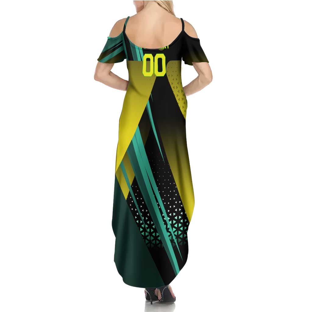 Personalized David Tennis Design Family Matching Summer Maxi Dress and Hawaiian Shirt with a Cyberpunk Theme, Edgerunners Features Neon Green and Yellow Styling and a Powerful Pose