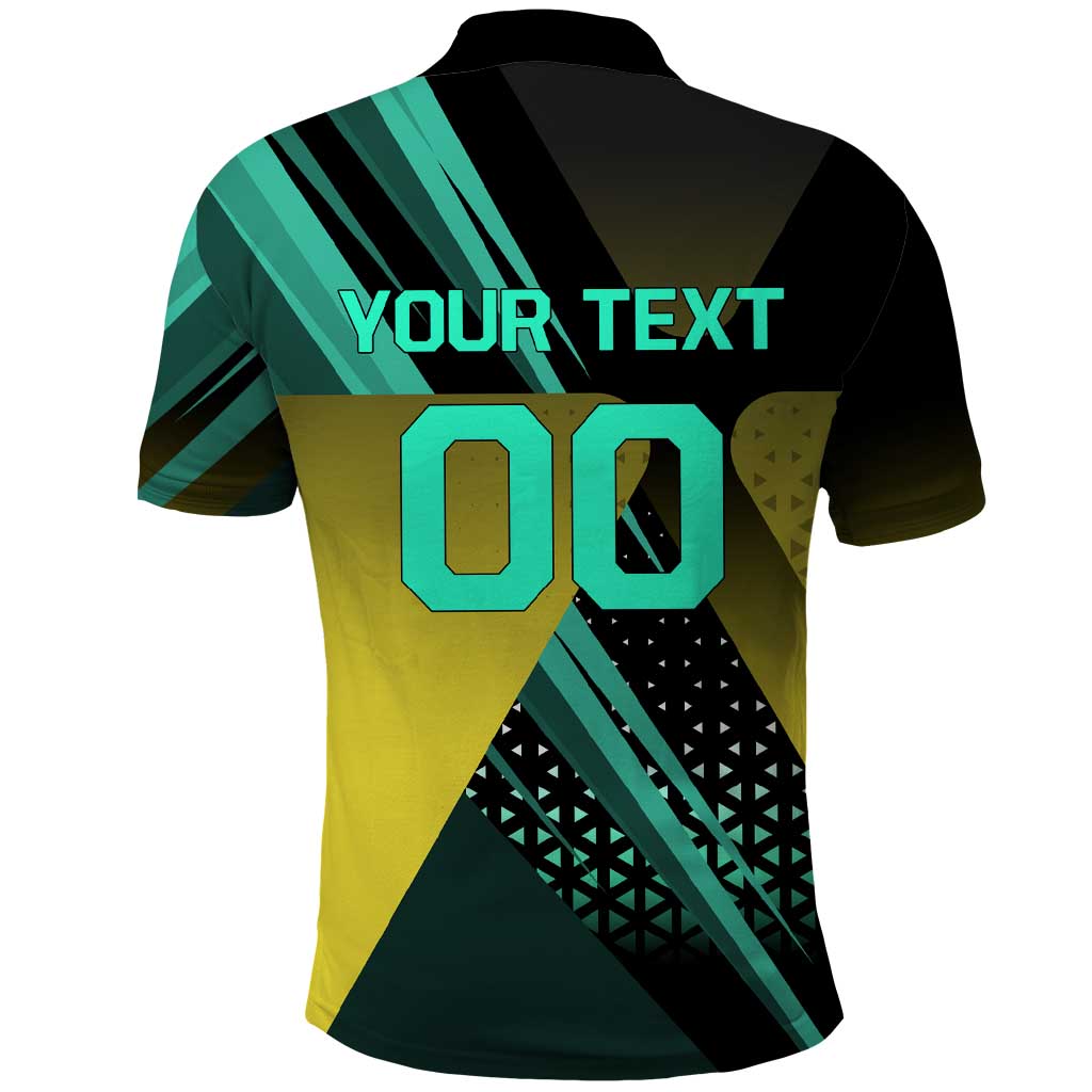 Personalized David Tennis Design Polo Shirt with a Cyberpunk Theme, Edgerunners Features Neon Green and Yellow Styling and a Powerful Pose