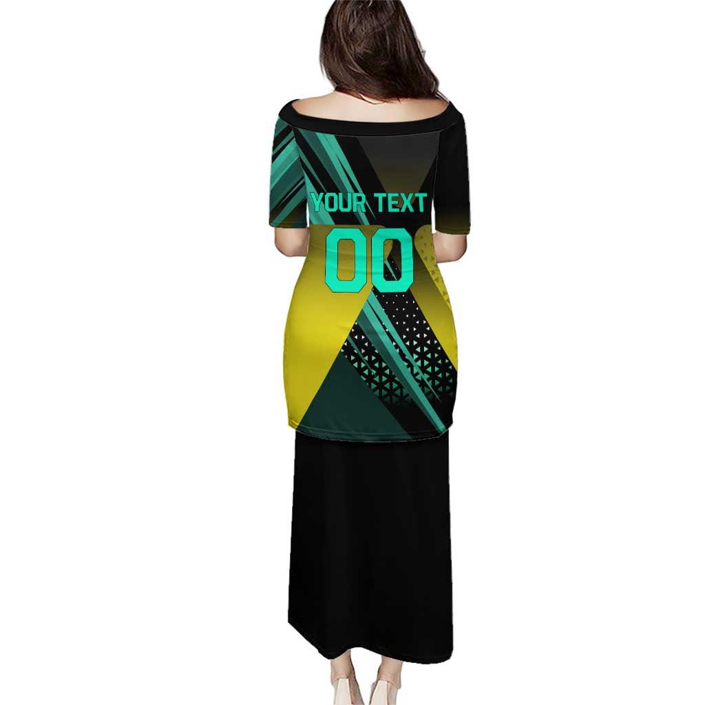 Personalized David Tennis Design Puletasi with a Cyberpunk Theme, Edgerunners Features Neon Green and Yellow Styling and a Powerful Pose