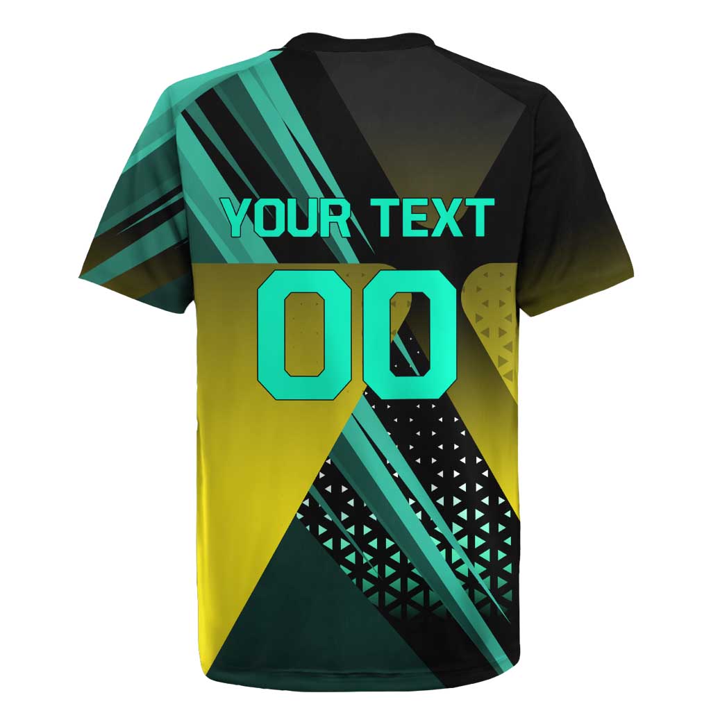 Personalized David Tennis Design Rugby Jersey with a Cyberpunk Theme, Edgerunners Features Neon Green and Yellow Styling and a Powerful Pose