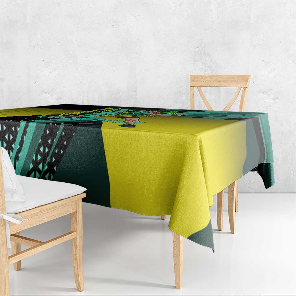 Personalized David Tennis Design Tablecloth with a Cyberpunk Theme, Edgerunners Features Neon Green and Yellow Styling and a Powerful Pose