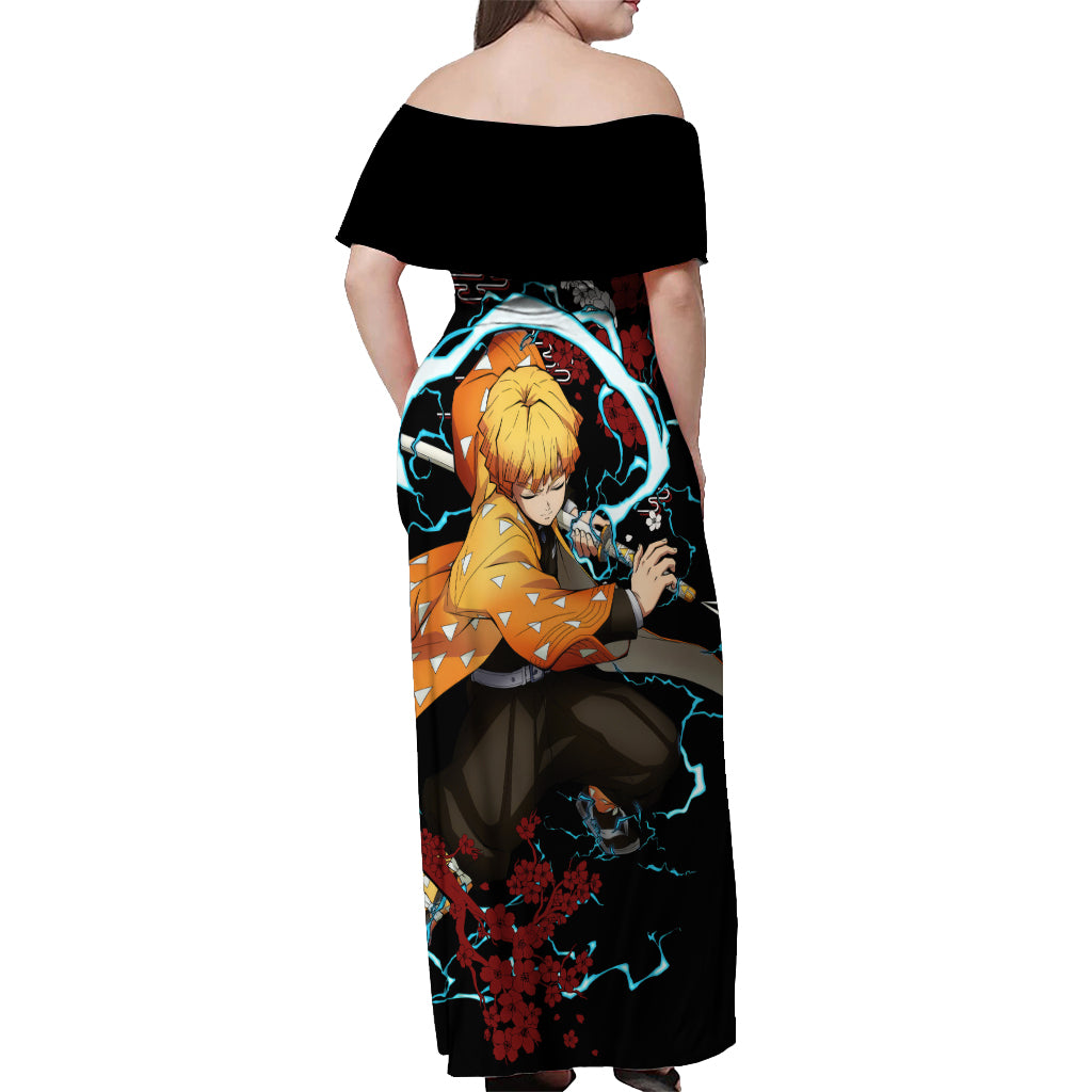 Zenitsu - Anime Japan Style Off Shoulder Maxi Dress