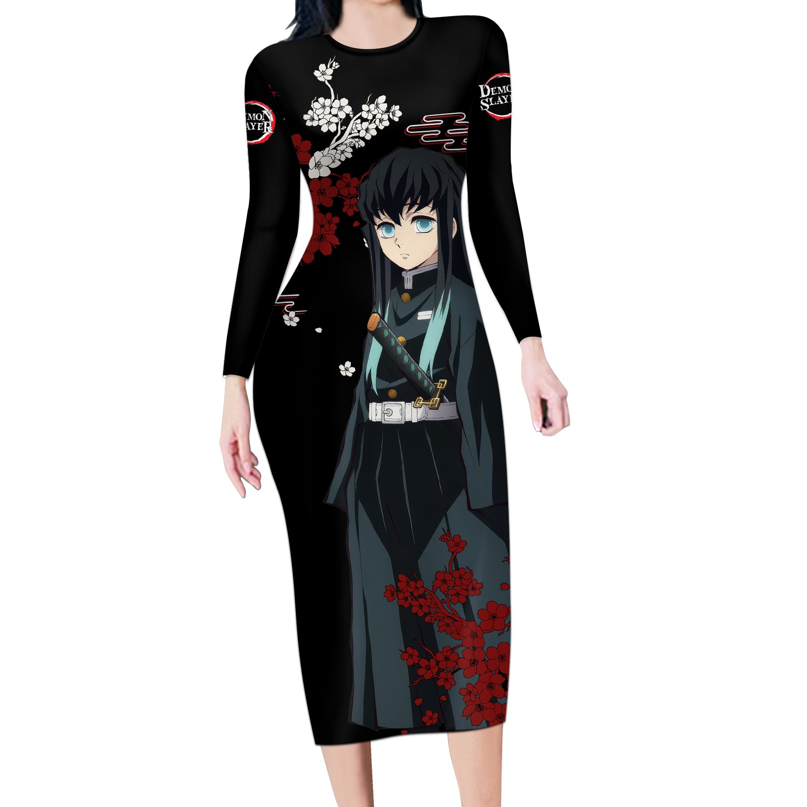 Muichiro Tokito - Japan Style Long Sleeve Bodycon Dress