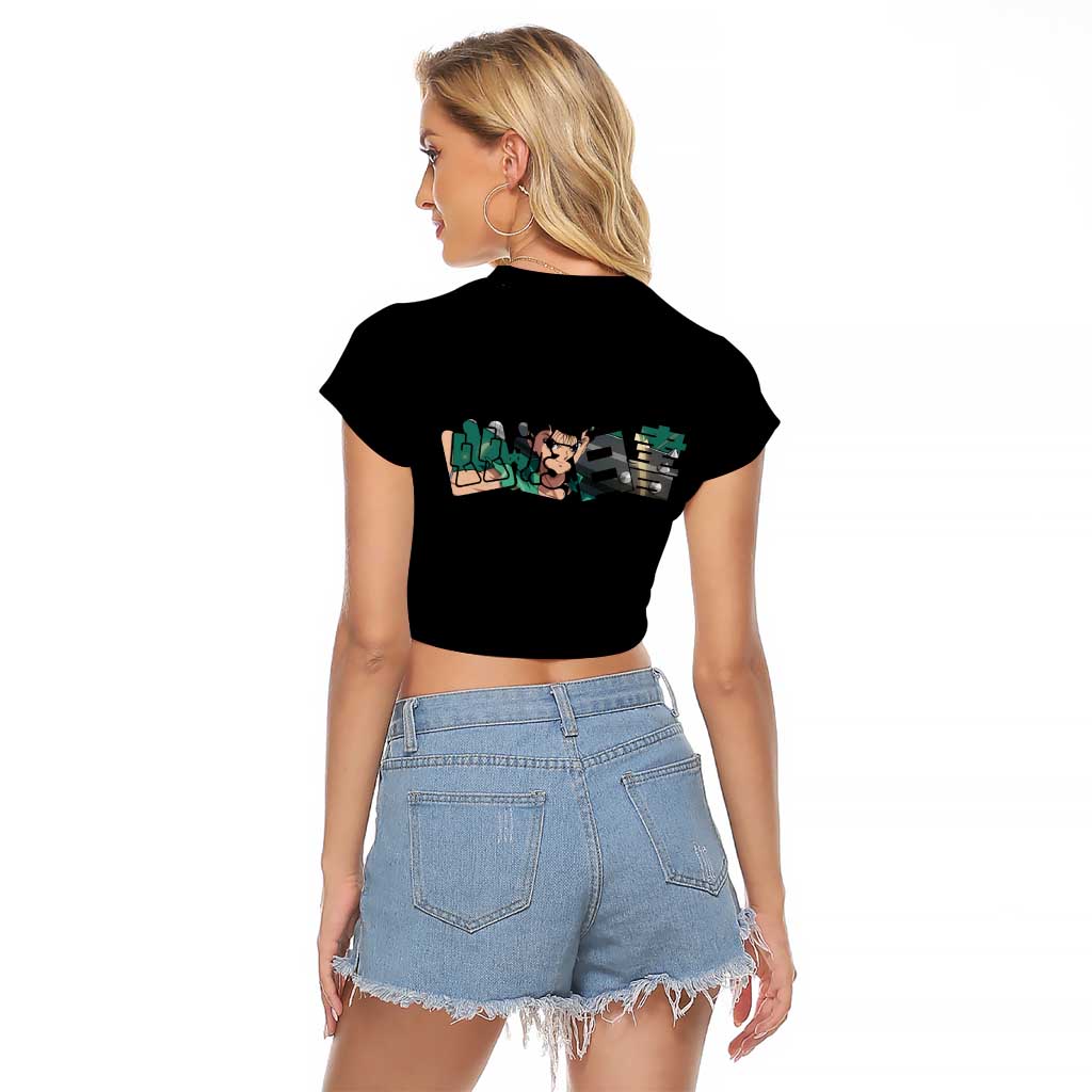 Yusuke Urameshi - YuYu Hakusho Raglan Cropped T Shirt Anime Style
