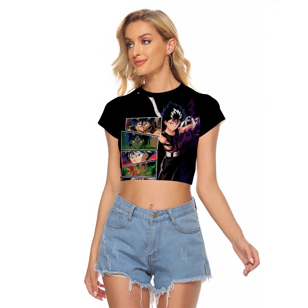 Hiei - YuYu Hakusho Raglan Cropped T Shirt Anime Style