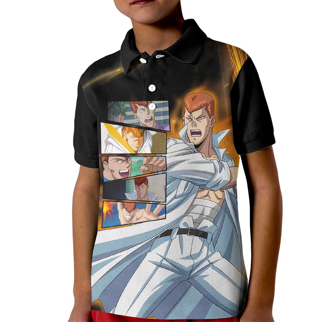 Kazuma Kuwabara - YuYu Hakusho Kid Polo Shirt Anime Style
