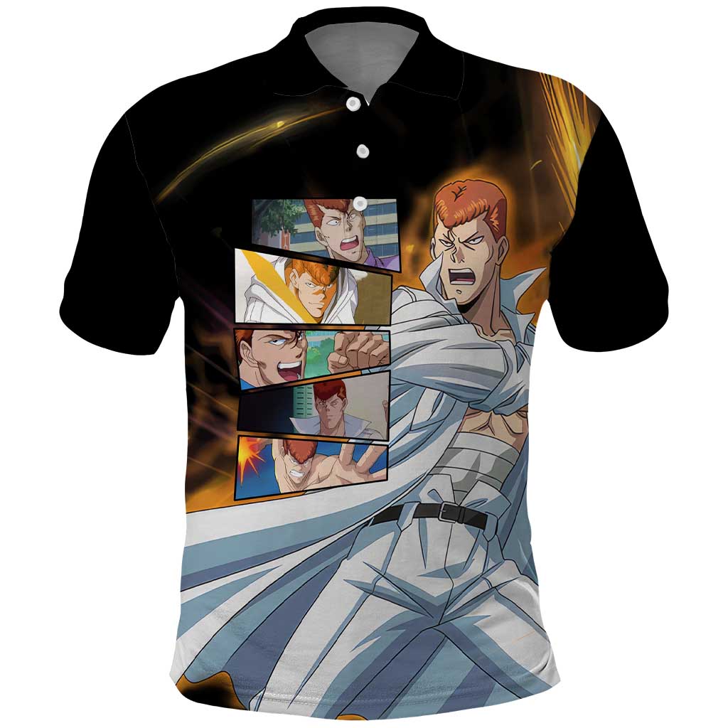 Kazuma Kuwabara - YuYu Hakusho Polo Shirt Anime Style