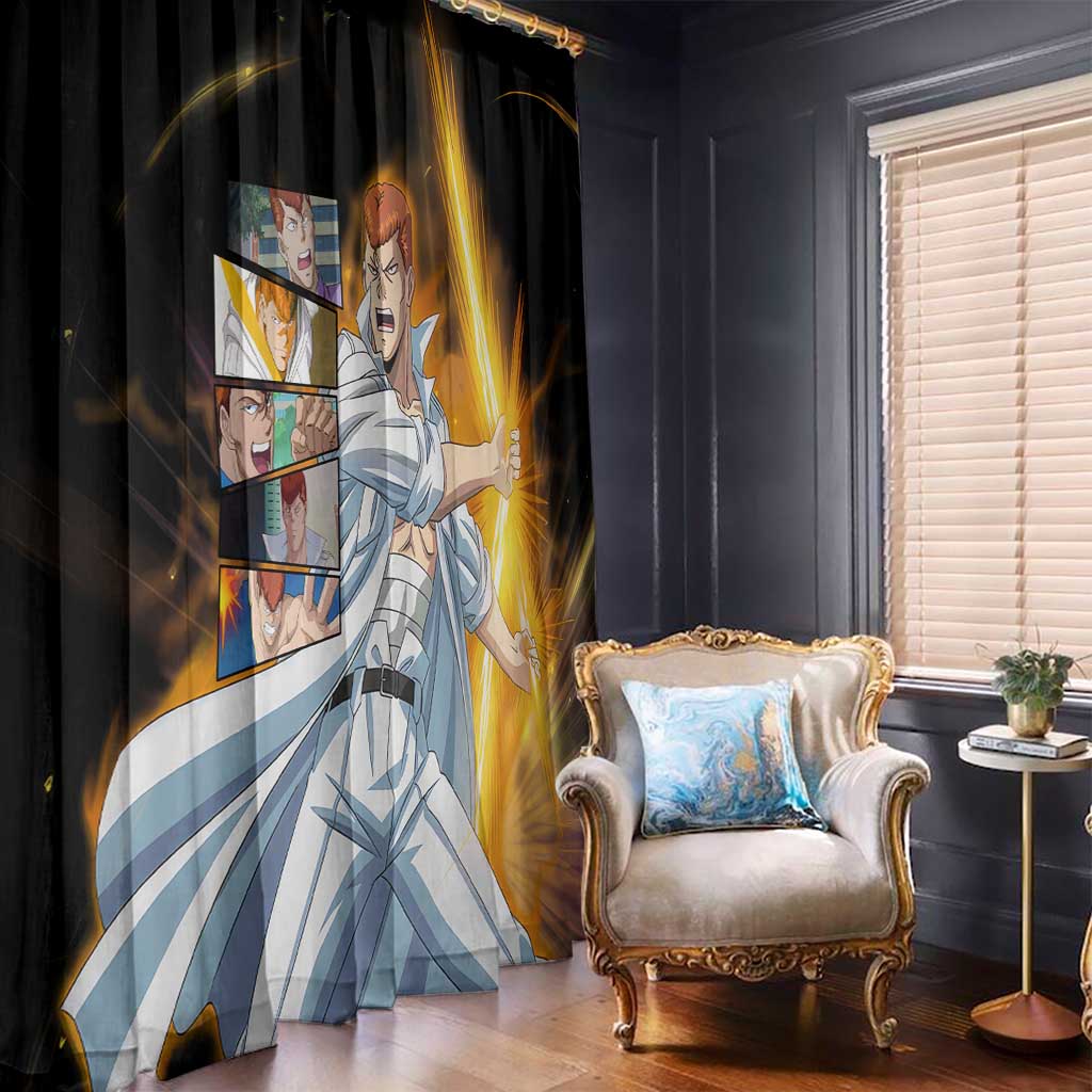 Kazuma Kuwabara - YuYu Hakusho Window Curtain Anime Style