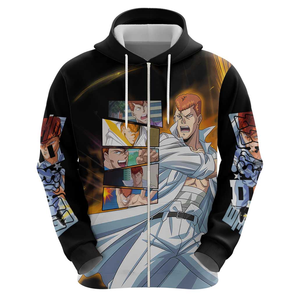 Kazuma Kuwabara - YuYu Hakusho Zip Hoodie Anime Style