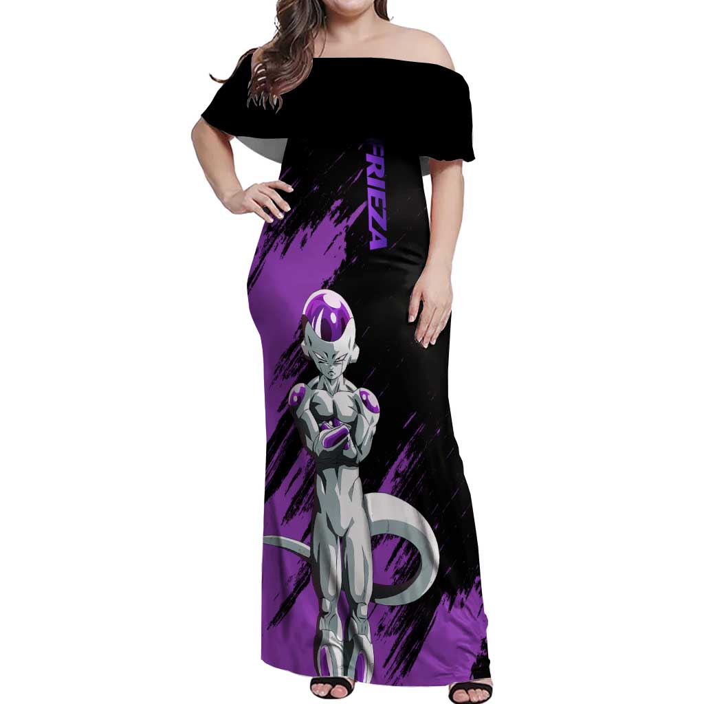 Frieza - Dragon Ball Off Shoulder Maxi Dress Anime Style