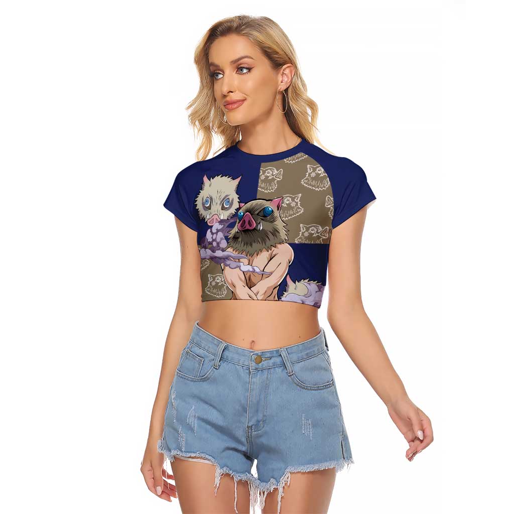 Hashibira Inosuke - Demon Slayer Raglan Cropped T Shirt Anime Style