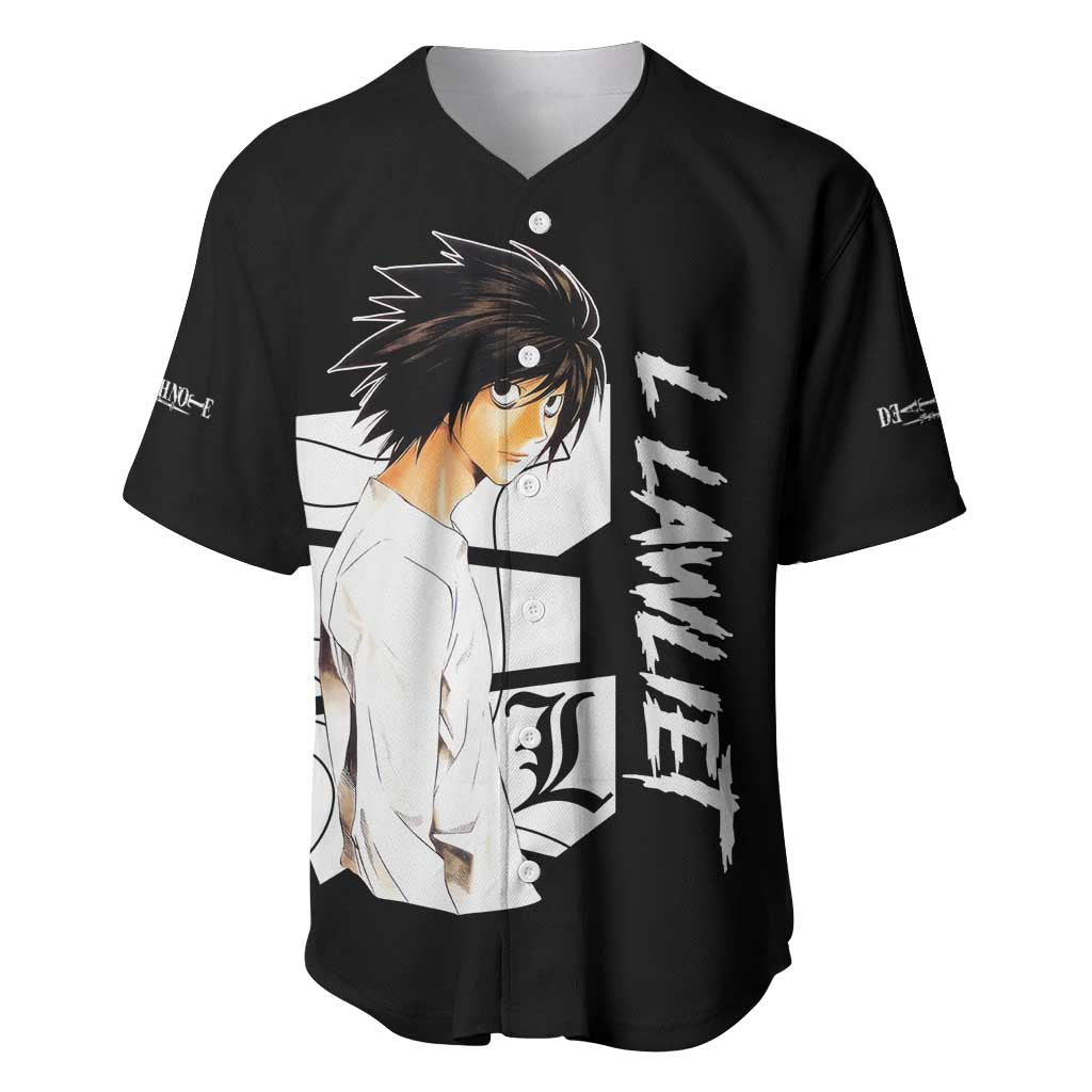 L Lawliet - Death Note Baseball Jersey Anime Style