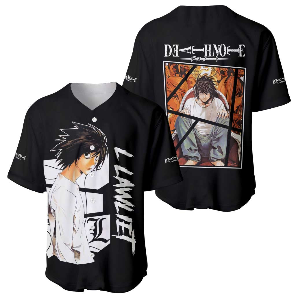 L Lawliet - Death Note Baseball Jersey Anime Style