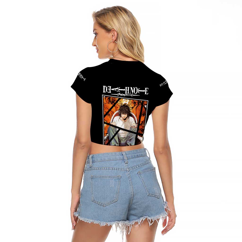 L Lawliet - Death Note Raglan Cropped T Shirt Anime Style