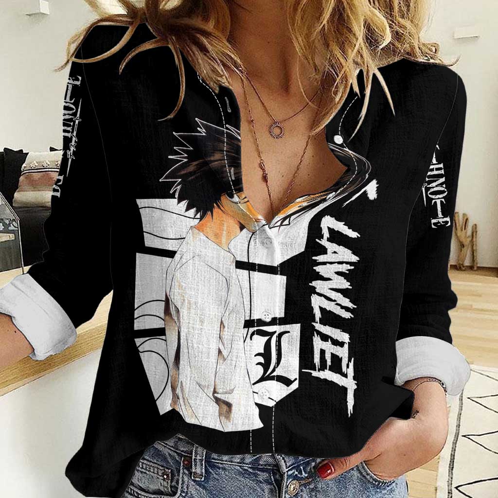 L Lawliet - Death Note Women Casual Shirt Anime Style