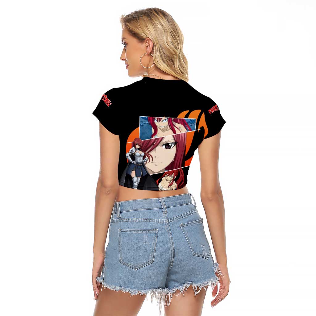 Erza Scarlet - Fairy Tail Raglan Cropped T Shirt Anime Style