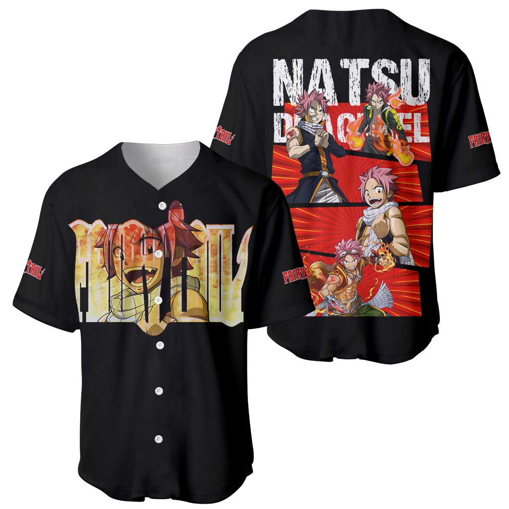 Natsu Dragneel - Fairy Tail Baseball Jersey Anime Style