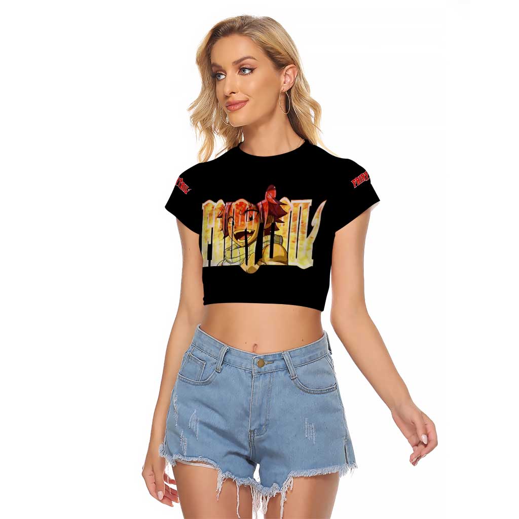 Natsu Dragneel - Fairy Tail Raglan Cropped T Shirt Anime Style