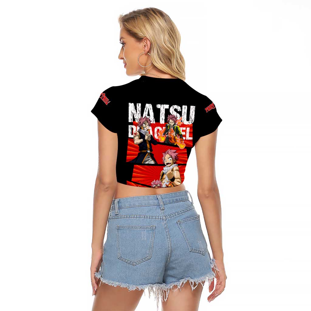 Natsu Dragneel - Fairy Tail Raglan Cropped T Shirt Anime Style