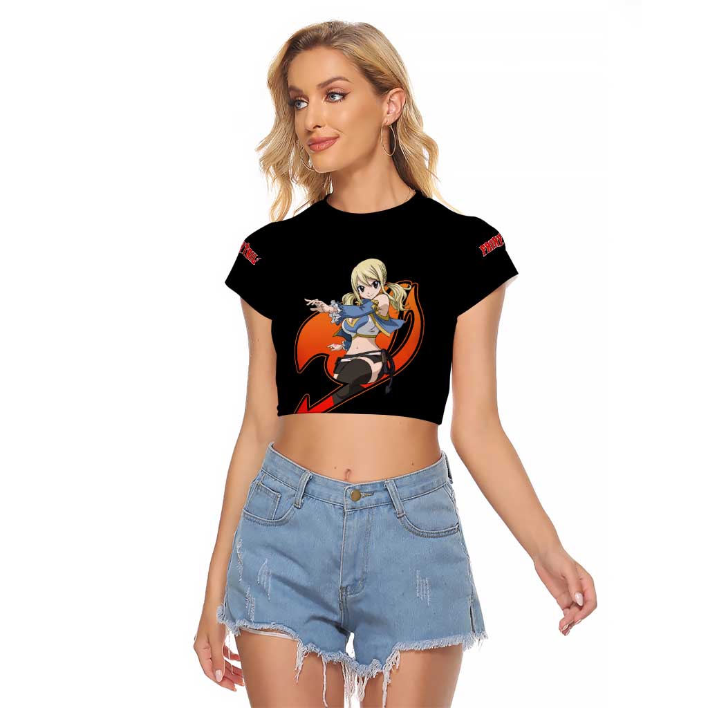 Lucy Heartfilia - Fairy Tail Raglan Cropped T Shirt Anime Style