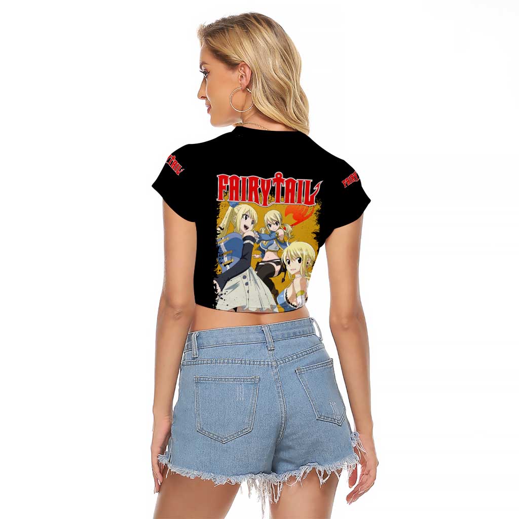 Lucy Heartfilia - Fairy Tail Raglan Cropped T Shirt Anime Style