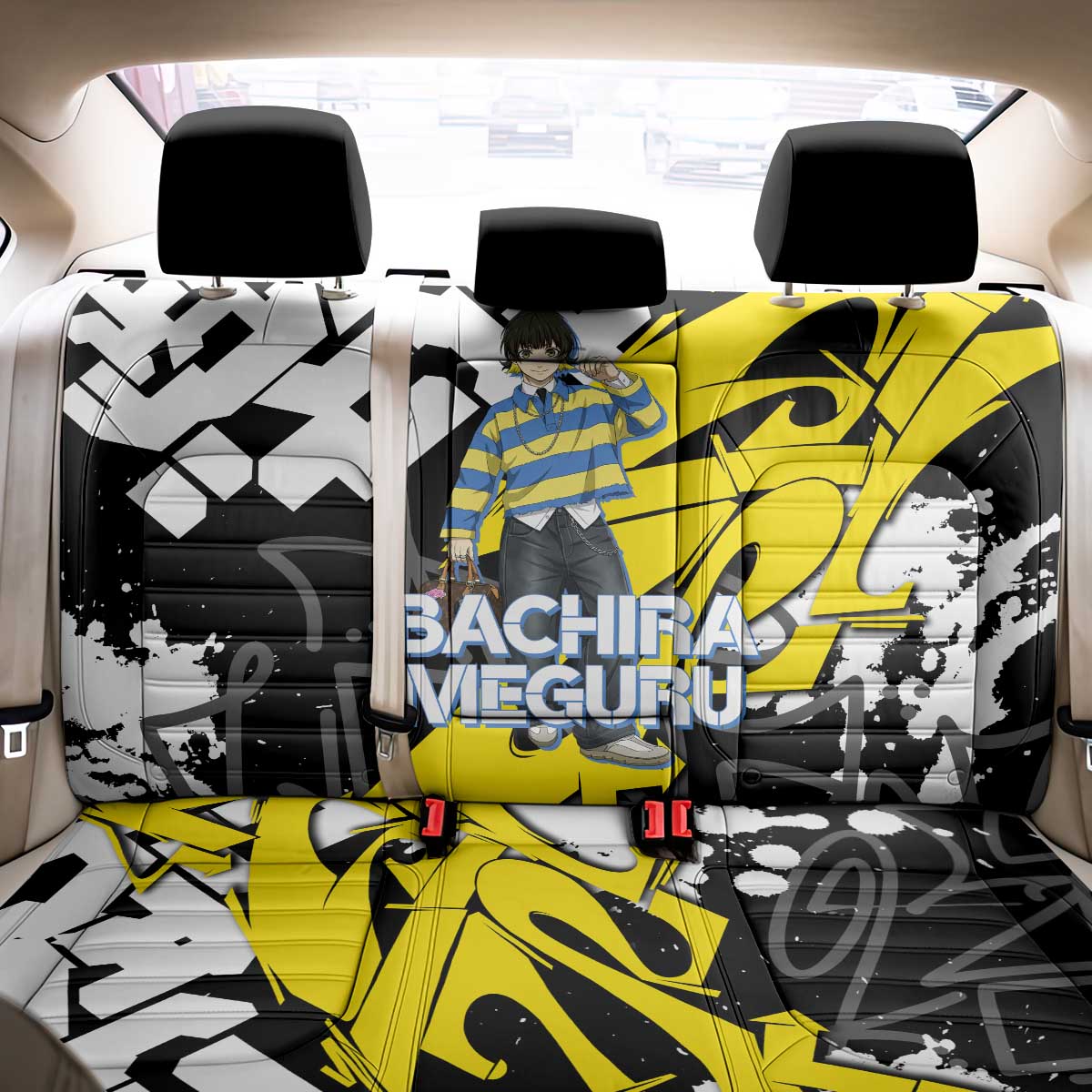 Bachira Meguru Blue Lock Back Car Seat Cover Graffiti Street Anime Style