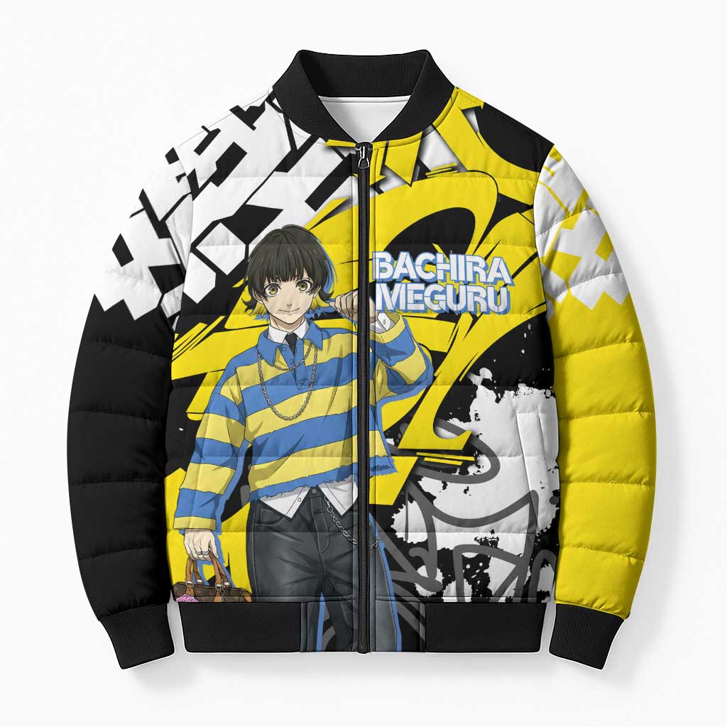 Bachira Meguru Blue Lock Bomber Puffer Jacket Graffiti Street Anime Style