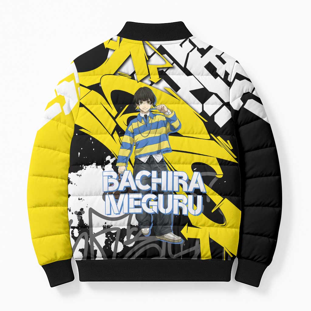Bachira Meguru Blue Lock Bomber Puffer Jacket Graffiti Street Anime Style