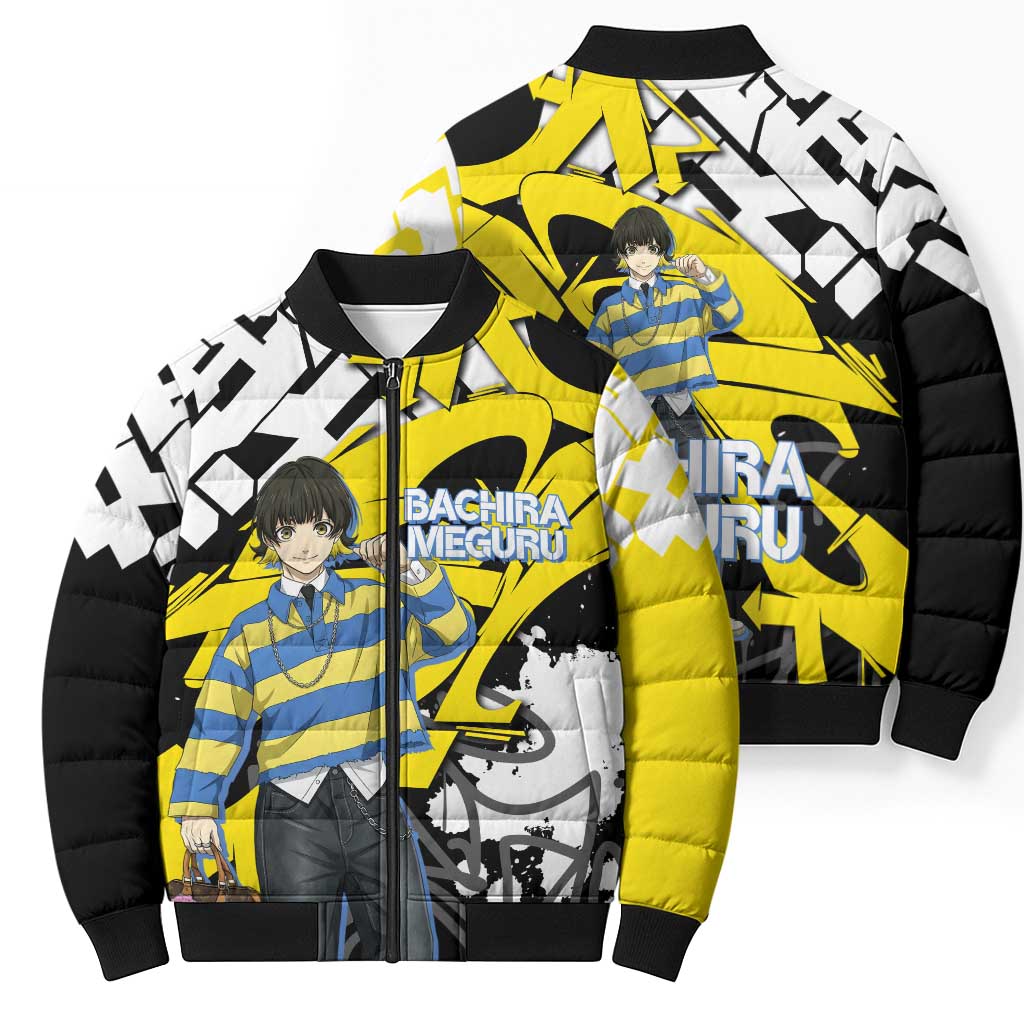 Bachira Meguru Blue Lock Bomber Puffer Jacket Graffiti Street Anime Style