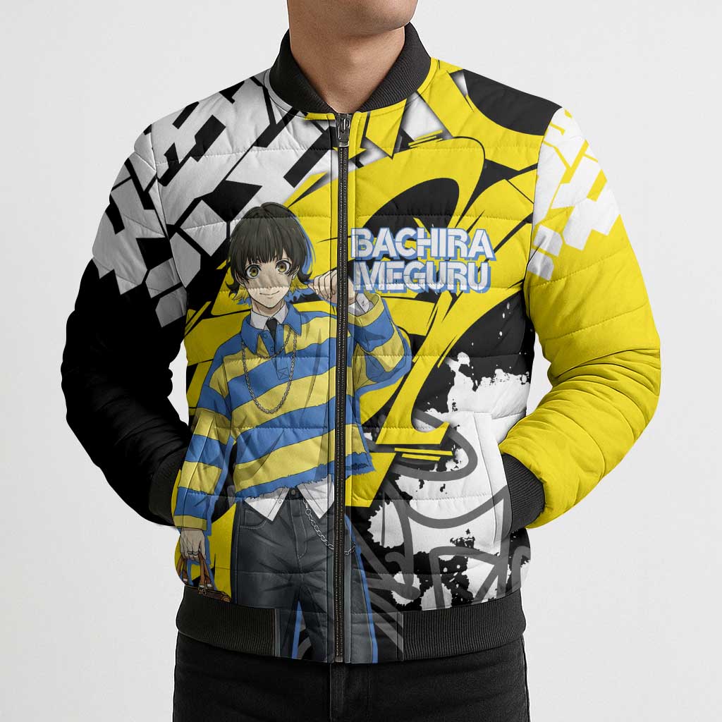 Bachira Meguru Blue Lock Bomber Puffer Jacket Graffiti Street Anime Style